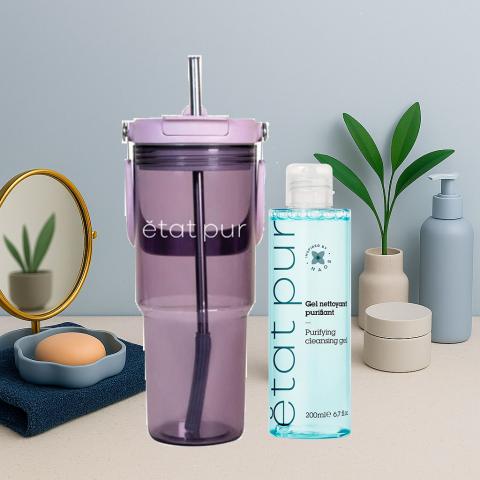 Termo y gel limpiador de regalo en compras superiores a $1,400 MXN